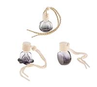 POFET Lot de 3 flacons de parfum vides de 10 ml à suspendre pour voiture, décoration d'intérieur (citrouille + fleur + ronde).