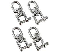 POFET Lot de 4 manilles pivotantes en acier inoxydable 304 6 mm