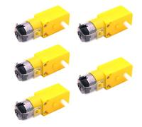 POFET Lot de 5 Mini DC électrique Boîte de Vitesses à Double Arbre à Engrenages TT Moteur Pneus en Plastique Roue DC 3-6V pour Arduino 1:48 Robot de Voiture Intelligente