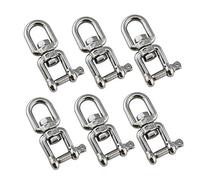 POFET Lot de 6 anneaux pivotants robustes en acier inoxydable 304 4 mm