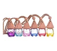 POFET Lot de 6 diffuseurs de parfum vides en verre pour la maison, la voiture - 6 ml - Multicolore