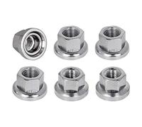 POFET Lot de 6 écrous de roue d'essieu M10, écrous de rechange pour roue de vélo, moyeu M10 à grande bride pour vélo de montagne