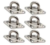 POFET Lot de 6 œillets en acier inoxydable de 6 mm en forme de losange - Boucle fixe - Matériel de fixation pour yacht