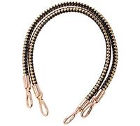 POFET - Paire de poignées à fabriquer soi-même pour sac à bandoulière, poignée tressée en corde pour sacs à main - Noir & Or