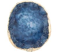 POFET Palette de manucure en résine à bord d'agate pour ongles Bleu