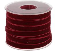 POFET Rouleau de ruban de velours de 18,1 m x 10 mm de large pour loisirs créatifs et décoration - Rouge vin