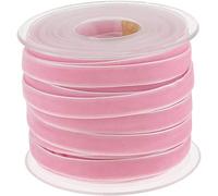 POFET Rouleau de ruban en velours pour loisirs créatifs et décoration Rose 18 m x 10 mm