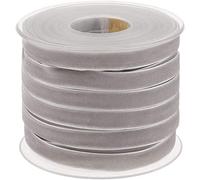 POFET Rouleau de ruban en velours pour travaux manuels et décoration - Gris - 18 m x 10 mm