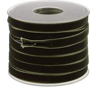 POFET Rouleau de ruban en velours pour travaux manuels et décoration Vert 18 m x 10 mm