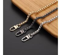 POFET Sangles de rechange en métal de 120 cm avec boucles robustes pour sac à main, sac à bandoulière (or, argent et noir/ensemble)