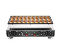 Poffertjes Maker Mini machine à crêpes 50 trous, avec fouet et 2 brosses, mini machine à crêpes hollandaise pour cuisines et restaurants, temps et température réglables