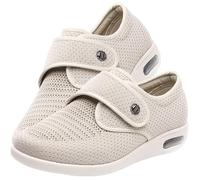 POFH Chaussures de Marche de diabète Extra Large œdème Chaussures gonflées Chaussures diabétiques Femmes Confort Personnes âgées Pantoufles (Color : Beige, Size : 41 EU)