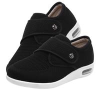 POFH Chaussures de Marche de diabète Extra Large œdème Chaussures gonflées Chaussures diabétiques Femmes Confort Personnes âgées Pantoufles (Color : Black, Size : 41 EU)