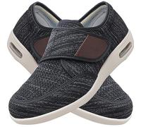 POFH Chaussures Orthopédiques Homme Chaussures De Marche Personnes âGéEs Gonflés Arthrite Oedème Swollen Pantoufle Pieds EnfléS AprèS Une Blessure Chaussures OedèMe (Color : Black Gray, Size : 47 EU)