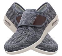 POFH Chaussures Orthopédiques Homme Chaussures De Marche Personnes âGéEs Gonflés Arthrite Oedème Swollen Pantoufle Pieds EnfléS AprèS Une Blessure Chaussures OedèMe (Color : Dark Gray, Size : 49 EU)