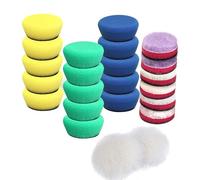 POFIBO 23 Pièces Éponge de Polissage,Pad Éponge de Polissage Éponge Polir Kit pour Polissage en Laine pour ,Pour Le Polissage, Le Lustrage Et Le Cirage Automobile