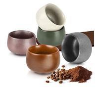 POFIBO 5 Pièces Tasse à Café Expresso - 80ml Petites Tasses à Expresso - Sans anse - À Paroi épaisse - Lavable en Lave-vaisselle - Tasses à Thé en Céramique pour Espresso, Moka, Macchiato, Thé, Cadeau