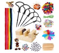 POFIBO Kit de forage à châtaignes pour enfants - Foret à châtaigne avec support, kit de 328 pièces pour bricoler avec des châtaignes, kit de bricolage pour enfants