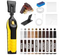 POFIBO Kit Reparation Parquet - Kit de Réparation pour Surfaces en Stratifié avec Cire Dure et Rechargeable USB Fondeur de Cire pour Meubles en Vinyle PVC, Parquet, Bois, Rayures, Fissures, Trous