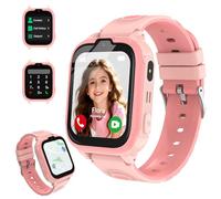 POFIBO Montre Connectée Enfant 4G et Téléphone - Montre GPS Enfant avec Appel d’Urgence SOS, Mode École, Chat Vocal, Réveil et Longue Autonomie, Cadeau Fille/Garçon (Rose)
