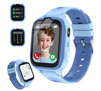POFIBO Montre Connectée Enfant 4G et Téléphone - Montre GPS Enfant avec Appel d’Urgence SOS, Mode École, Chat Vocal, Réveil et Longue Autonomie, Cadeau Fille/Garçon (Bleu)