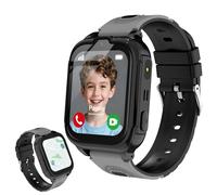 POFIBO Montre Connectée Enfant 4G et Téléphone - Montre GPS Enfant avec Appel d’Urgence SOS, Mode École, Chat Vocal, Réveil et Longue Autonomie, Cadeau Fille/Garçon (Noir)