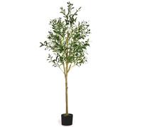 POFIBO Olivier Artificiel - Plante Artificielle de 150 cm avec Fruits, Arbre Décoratif Réaliste avec Feuillage & Mousse, Idéal pour l’Intérieur & l’Extérieur, Entretien Facile