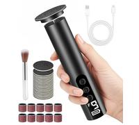 POFIBO Rapeuse Pieds Électrique - Rappe Pieds Pédicure 2 en 1 pour Corne Rechargeable avec Affichage (9 Vitesses Réglables) Ponceuse Pied Electrique pour Femmes Hommes Pédicures