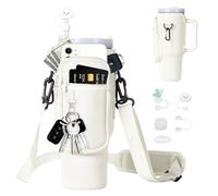 POFIBO Sac pour Bouteille d'eau pour Tasse Stanley - Porte-Bouteille d'eau avec Compartiment pour Téléphone Portable et Bandoulière Réglable, Water Bottle Carrier Bag pour Marche, Camping
