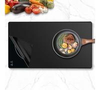 POFIBO Tapis de protection pour induction, tapis de protection pour cuisinière à induction, tapis en silicone pour induction (noir, 52 x 78 cm)