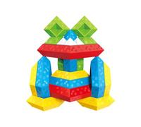 pofluany Bloc d'apprentissage précoce jouet blocs de construction portables 15/30 pièces/ensemble enfants couleur forme Cognition tout-petits empilage pyramide brique tour tige éducation sensoriel