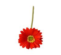 pofluany Fleurs artificielles de mariage avec tige Gerbera Jamesonii réaliste en soie pour la maison, le bureau, le centre de table, fausses branches florales, rouge