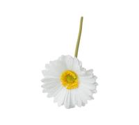 pofluany Fleurs artificielles de mariage avec tige Gerbera Jamesonii réaliste en soie pour la maison, le bureau, le centre de table, fausses branches florales, blanc