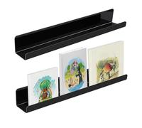 pofluany Lot de 2 étagères magnétiques pour tableau blanc, étagère magnétique réutilisable en métal, support d'affichage magnétique pour salles de classe et chambres d'enfants, noir