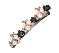pofluany Pince à cheveux antidérapante Outil de coiffure Épingle élégante avec accessoire tressé en strass pour un maintien sûr Tressage facile Dents double couche étincelantes Brillance glam