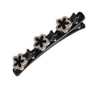 pofluany Pince à cheveux antidérapante Outil de coiffure Épingle élégante avec accessoire tressé en strass pour un maintien sûr Tressage facile Dents double couche étincelantes Brillance glam