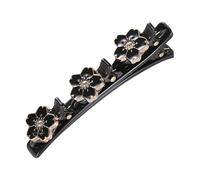 pofluany Pince à cheveux antidérapante Outil de coiffure Épingle élégante avec accessoire tressé en strass pour un maintien sûr Tressage facile Dents double couche étincelantes Brillance glam
