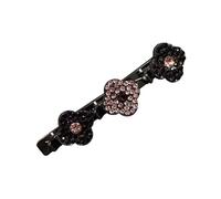 pofluany Pince à cheveux antidérapante Outil de coiffure Épingle élégante avec accessoire tressé en strass pour un maintien sûr Tressage facile Dents double couche étincelantes Brillance glam