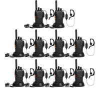 Pofung PT88E Talkie Walkie Professionnel, PMR446 VOX Rechargeable Longue Portée Talkie Walkie pour Le Travail en équipe (10 pièces avec Chargeur, Oreillette)