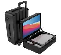 POGA Lux V2 Boîtier de jeu avec chariot et moniteur de jeu AOC 24'' Noir, Noir