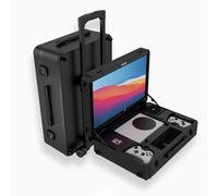 POGA Pro Black - Mallette de jeu (compatible avec Xbox Series S) - Mallette de voyage avec moniteur de jeu Asus de 22" et chariot - Noir (console non incluse), Noir , Mallette de jeu Xbox