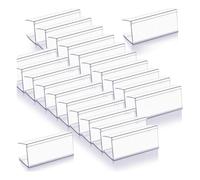 Poggapp 100pcs Porte-Étagère en Plastique Transparent Signe D'Étagère en Bois et Porte-Ticket Clips sur les Étagères 1/2 "à 5/8" D'Étiquettes en Bois D'Épaisseur