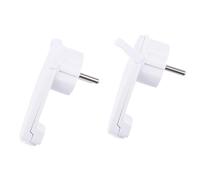Poggapp 2pcs Fiche Schuko Coudée Blanche Plate, Fiche Plate Schuko 250 V (16 A), Fiche Schuko, Fiche Schuko Plate, Accessoires de Prise UE