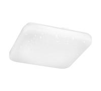 Eglo Luminaire plafonnier LED Pogliola, lampe de plafond avec effet crystal et dip switch, éclairage cuisine, panneau en métal et plastique en blanc, blanc chaud - neutre - froid, 33x33 cm
