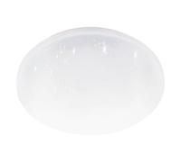 Eglo Plafonnier LED POGLIOLA-S, Ø 31 cm, applique murale à effet cristal pour salon, chambre d'enfant, cuisine, bureau et couloir, lampe de plafond en acier et plastique blanc
