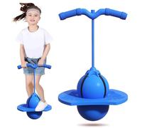 Pogo avec poignée et Pompe Bounce Jump Trick Board pour Enfants (Bleu)
