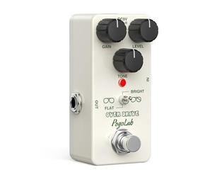 Pogolab Pédale Overdrive, pédale de guitare Overdrive avec deux effets, lumineuse et plate, True Bypass, DC 9 V, mini pédale pour guitare électrique