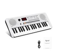 POGOLAB Piano Numérique 37 Touches, Mini Clavier Piano avec 40 Chansons, 200 Sons, 200 Rythmes, Midi, Keyboard Piano Électrique Portable pour Enfant Débutant(19,3 x 7,3 x 1,9 pouces)(blanc)