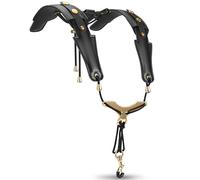 POGOLAB Sangle de Saxophone, Harnais Sangle Saxophone pour Alto Ténor Soprano Baryton, Sangle d'épaule Réglable en Cuir avec Crochet en Métal, Bandoulière Saxophone pour Hommes Femmes Adultes
