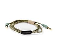 POGS - Câble de Sécurité Audio 3,5 mm The Gecko & The Elephant | Volume Limité 85 dB, Technologie Sûre | Microphone Intégré | Tissu Anti-enchevêtrement 1 m (Vert)